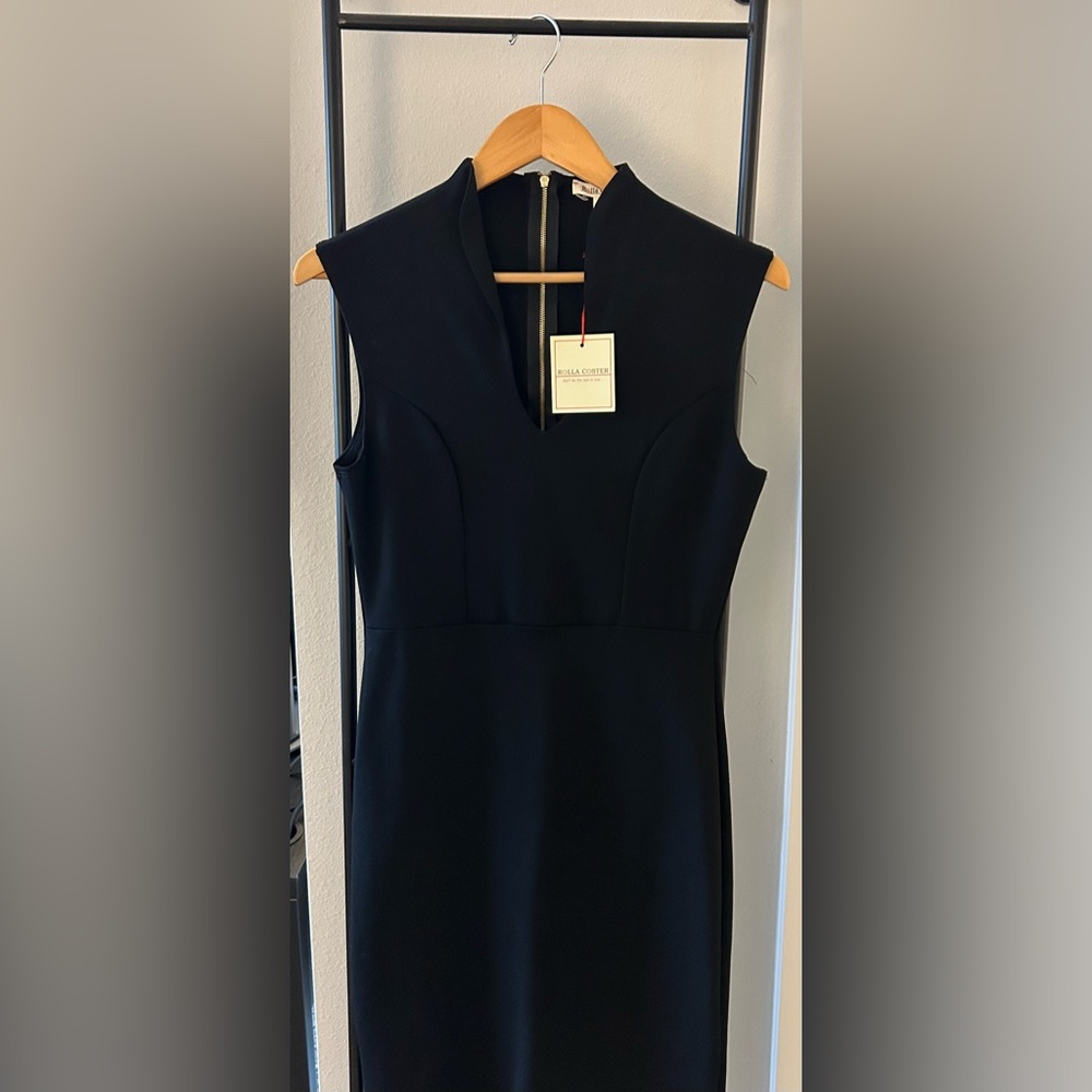 Cropped Sleeve Dress - Black